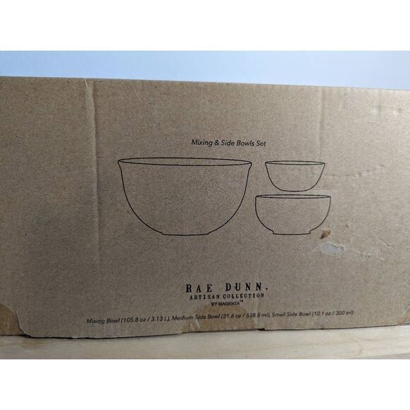 Rae Dunn Dough Cheese Sauce Bowl Set NIB bowls - Picture 2 of 2